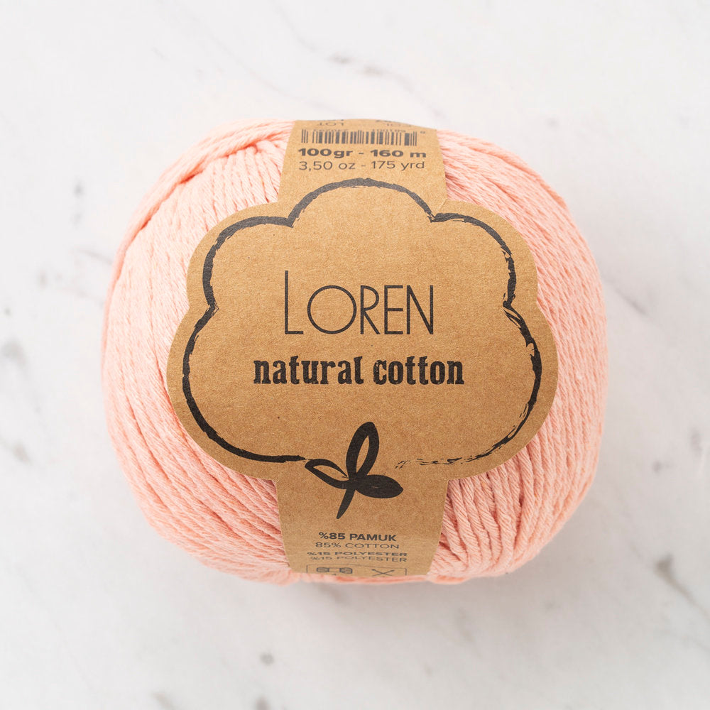 Loren Natural Cotton Açık Yavruağzı El Örgü İpi - R097